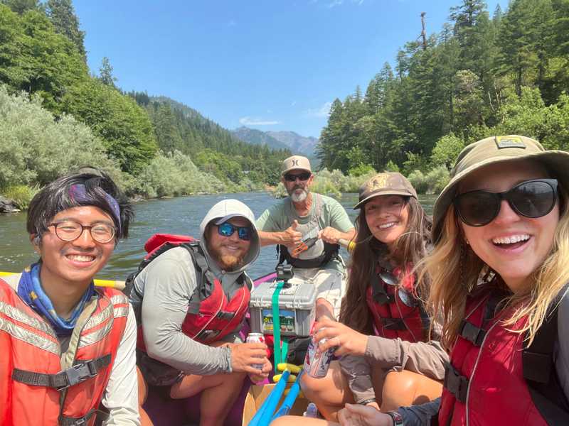 Rafting on the Klamath with some fellow PCT hikers
