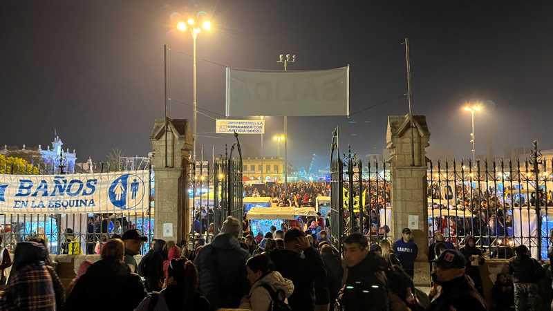 Plaza Belgrano, packed with pilgrims