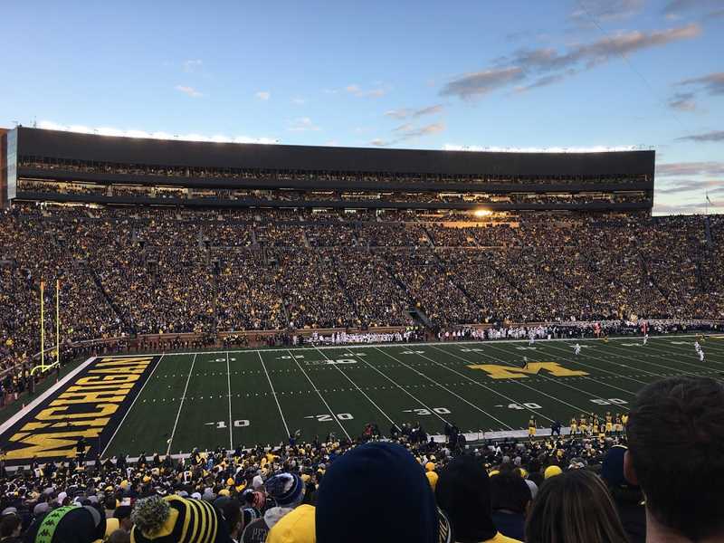 A late afternoon game at The Big House in Ann Arbor, Michigan