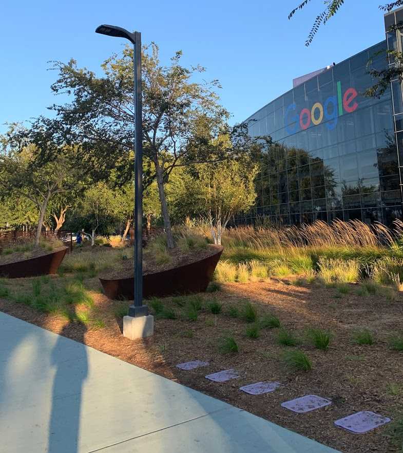 The entrance to the Googleplex, in Mountain View, California