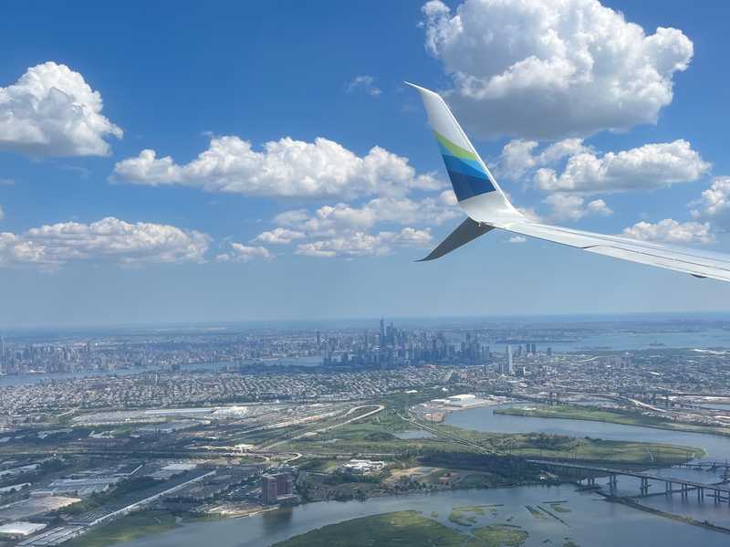 Descending into Newark airport on AS546