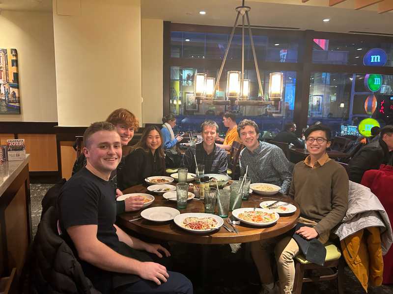 Enjoying an authentic Italian dinner in Times Square