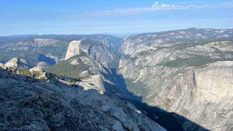 Yosemite Valley and Half Dome from the summit of Clouds Rest