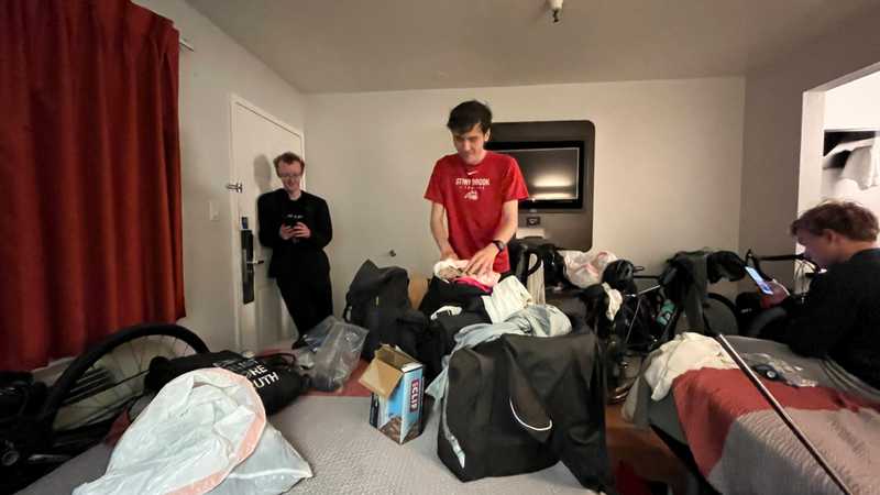 Packed like sardines in the Watsonville Motel 6