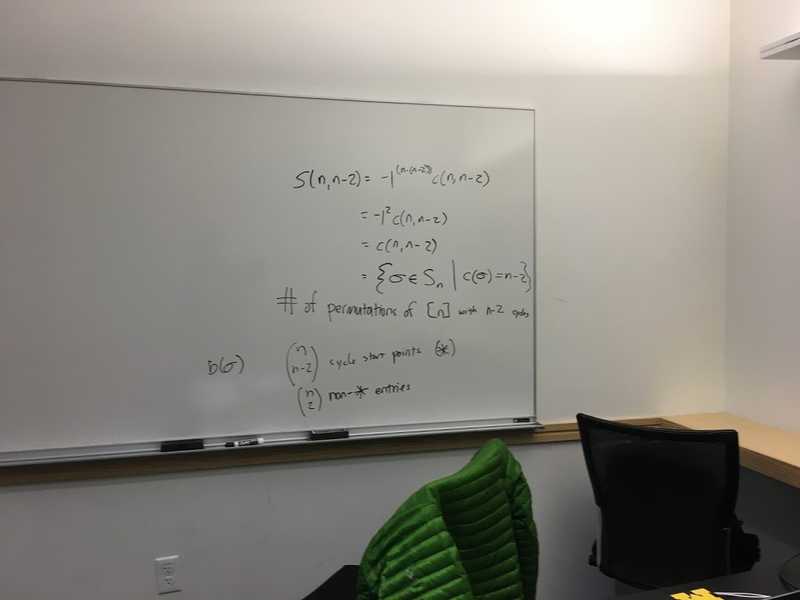 A whiteboard in a group study room at the Ross School of Business