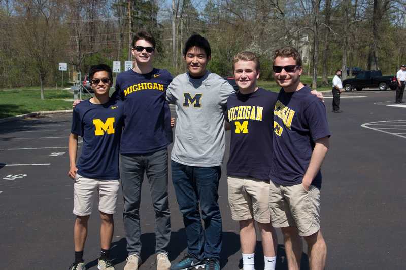 The Michigan boys on college decision day at Wissahickon High School