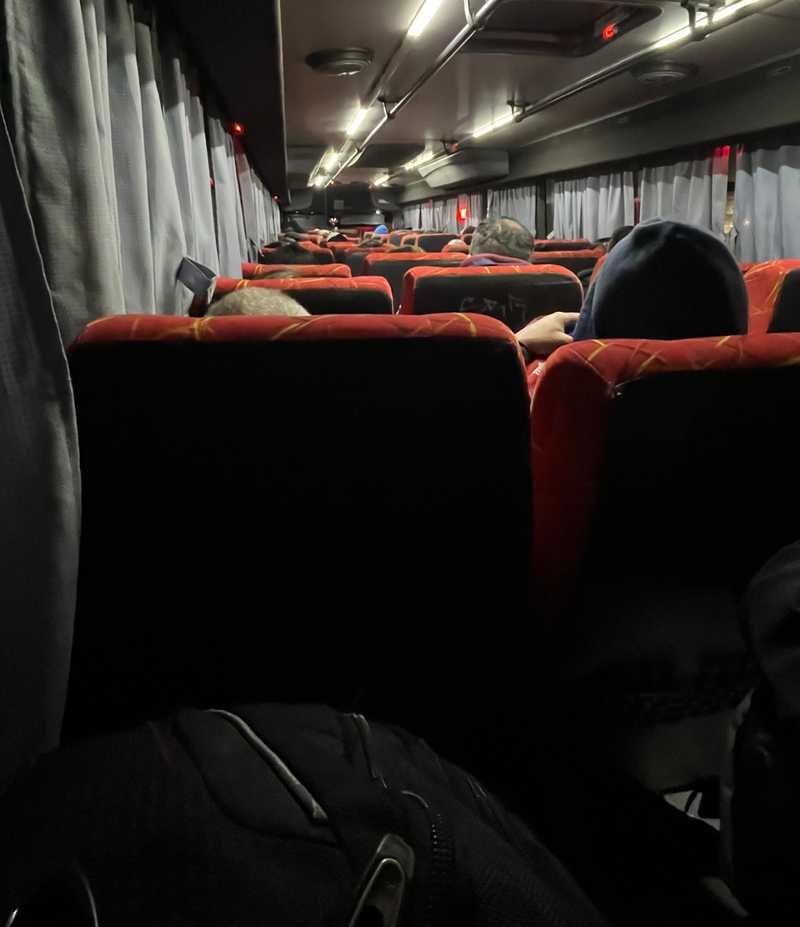 Inside the bus back to Buenos Aires