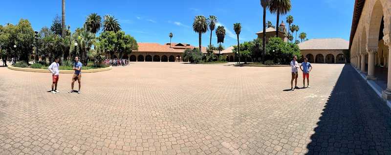 On the campus of Stanford University