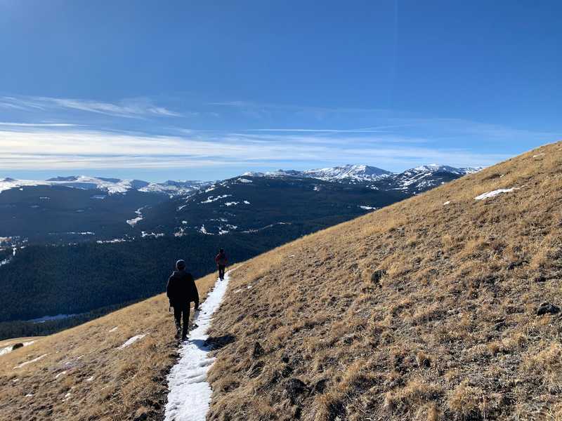 Descending from the summit of Sepulcher Mountain, in Yellowstone National Park, Wyoming